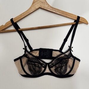 Maniform Black and Tan Lace Underwire Bra